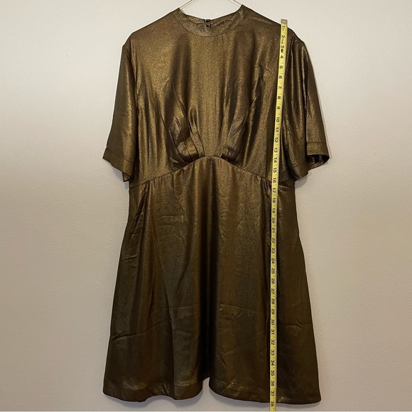 Modcloth Emily and Fin Shake and Shimmer Gold A-Line Dress - Picture 9 of 10